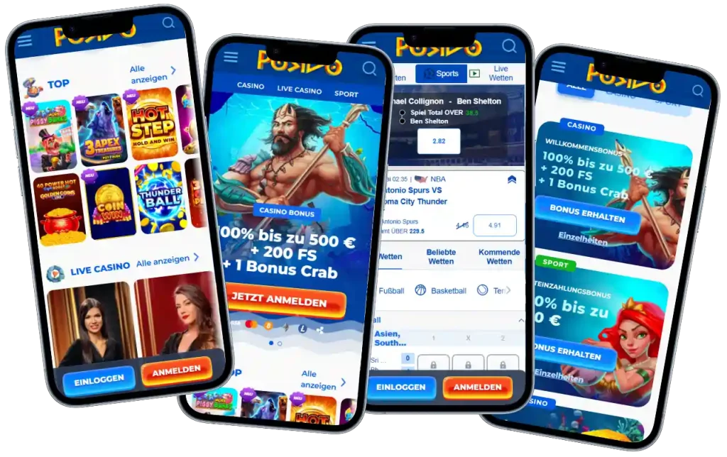 Posido Casino mit Sportwetten und Live Casino Bereich