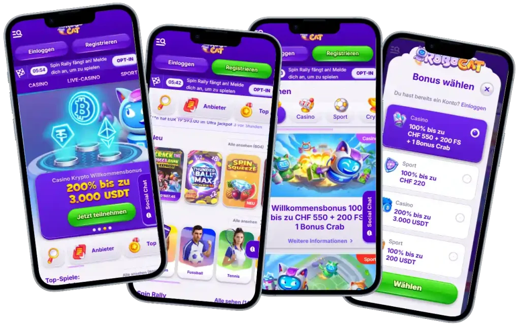 Robocat Casino mit Spielautomaten und Bonusaktionen